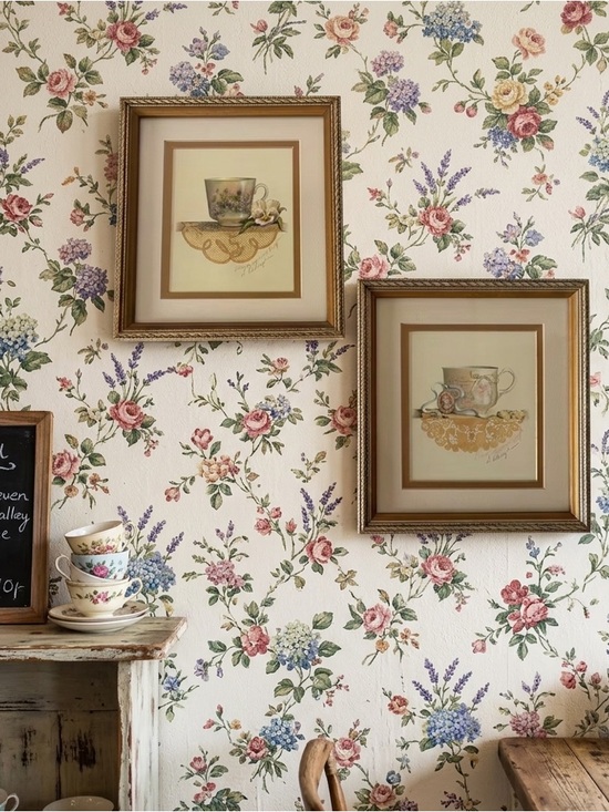 Vintage Other - Artist Signed Sandy Clough Tea Cup Matted Framed Prints Vintage Cottage Grandma